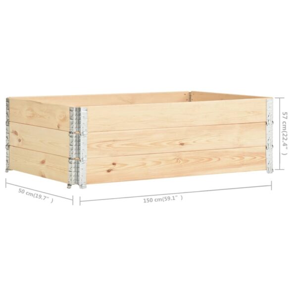 vidaXL Pallet Collars 3 pcs 19.7"x59.1" Solid Pine Wood - Image 6