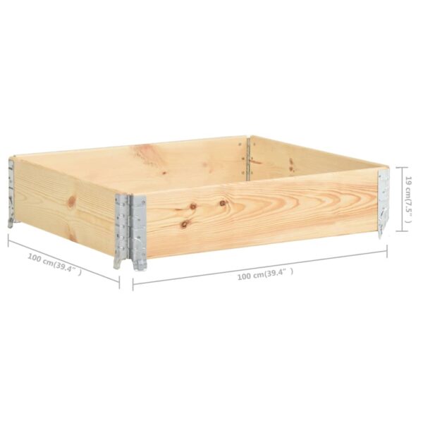 vidaXL Pallet Collar 39.4"x39.4" Solid Pine Wood - Image 7