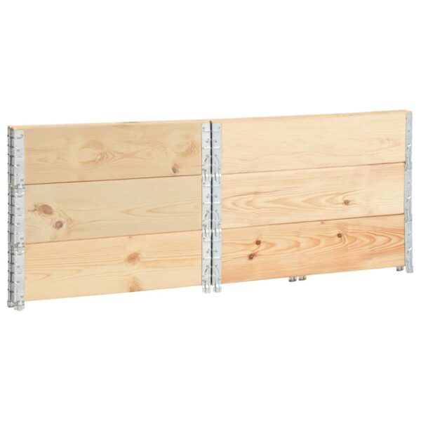 vidaXL Pallet Collars 3 pcs 39.4"x39.4" Solid Pine Wood - Image 4