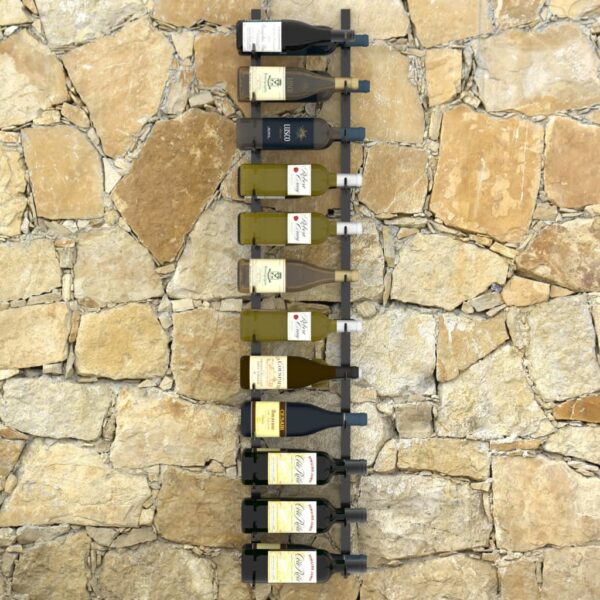 vidaXL Wall-mounted Wine Rack for 24 Bottles Black Iron - Image 7