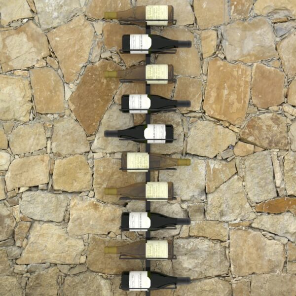 vidaXL Wall-mounted Wine Rack for 10 Bottles Black Metal - Image 5