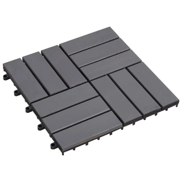 vidaXL Decking Tiles 20 pcs Gray Wash 11.8"x11.8" Solid Acacia Wood - Image 2