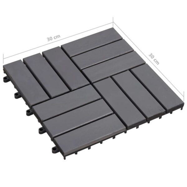 vidaXL Decking Tiles 20 pcs Gray Wash 11.8"x11.8" Solid Acacia Wood - Image 6