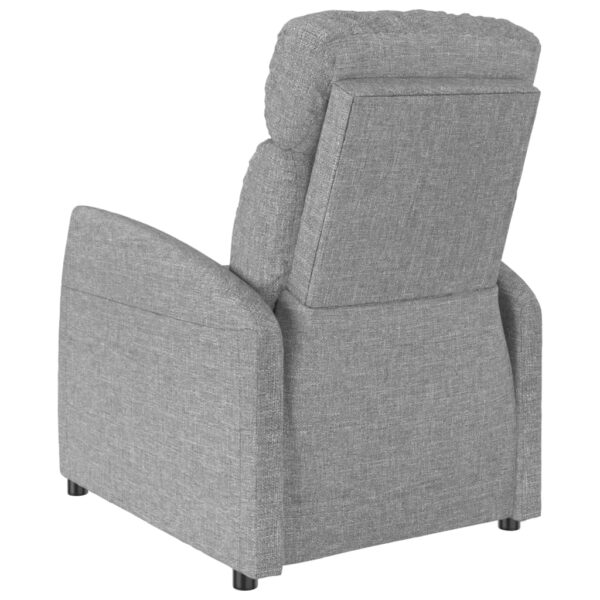 vidaXL Massage Recliner Light Gray Fabric - Image 5