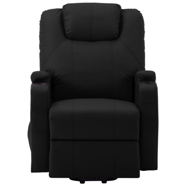 vidaXL Stand up Massage Chair Black Faux Leather - Image 3