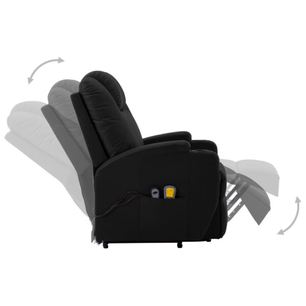 vidaXL Stand up Massage Chair Black Faux Leather - Image 4