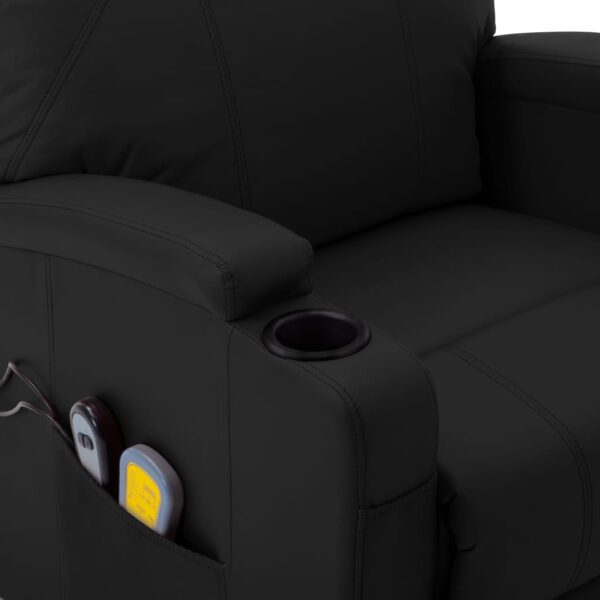 vidaXL Stand up Massage Chair Black Faux Leather - Image 7