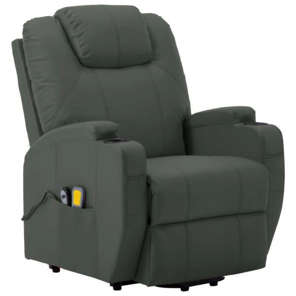 vidaXL Stand up Massage Chair Anthracite Faux Leather - Image 2