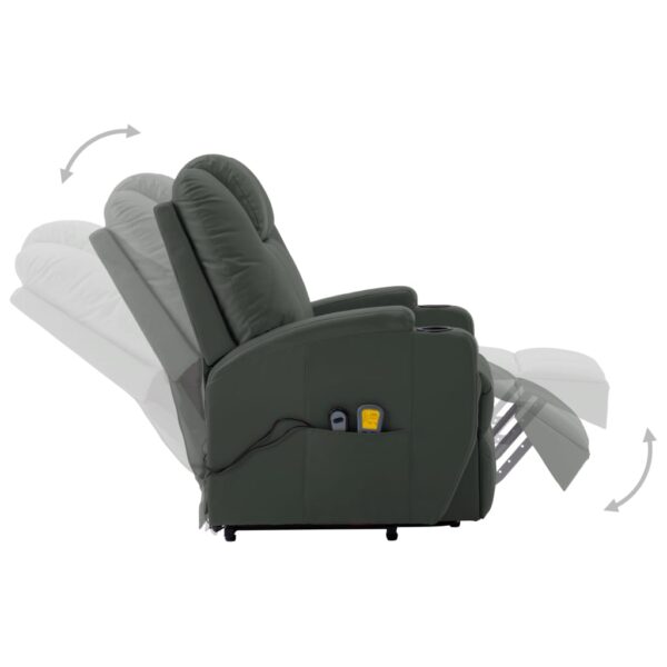 vidaXL Stand up Massage Chair Anthracite Faux Leather - Image 4