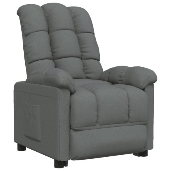 vidaXL Recliner Dark Gray Fabric - Image 2