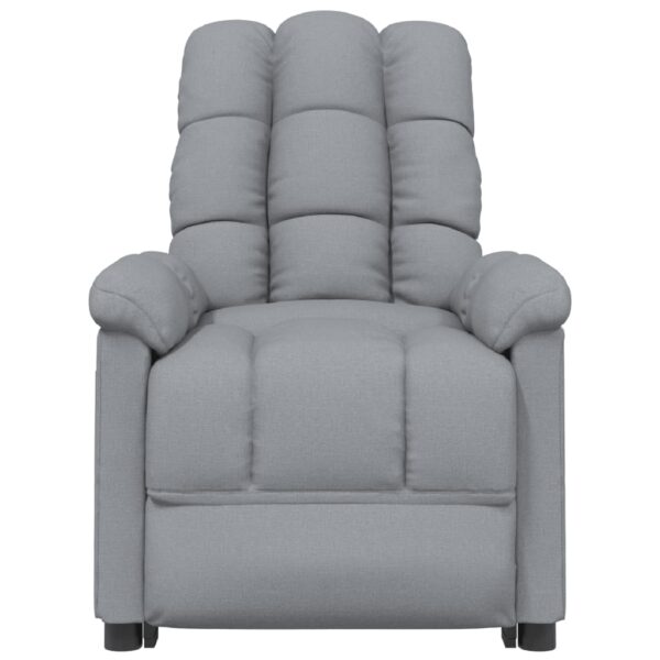 vidaXL Massage Recliner Light Gray Fabric - Image 3