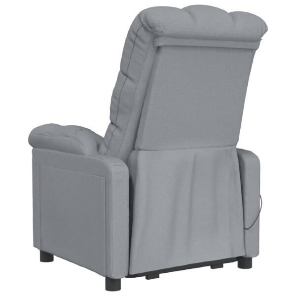 vidaXL Massage Recliner Light Gray Fabric - Image 5