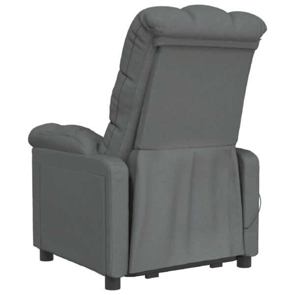 vidaXL Massage Recliner Dark Gray Fabric - Image 5