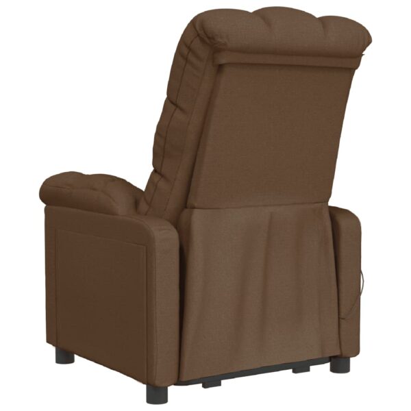 vidaXL Massage Recliner Brown Fabric - Image 5