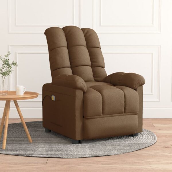 vidaXL Massage Recliner Brown Fabric