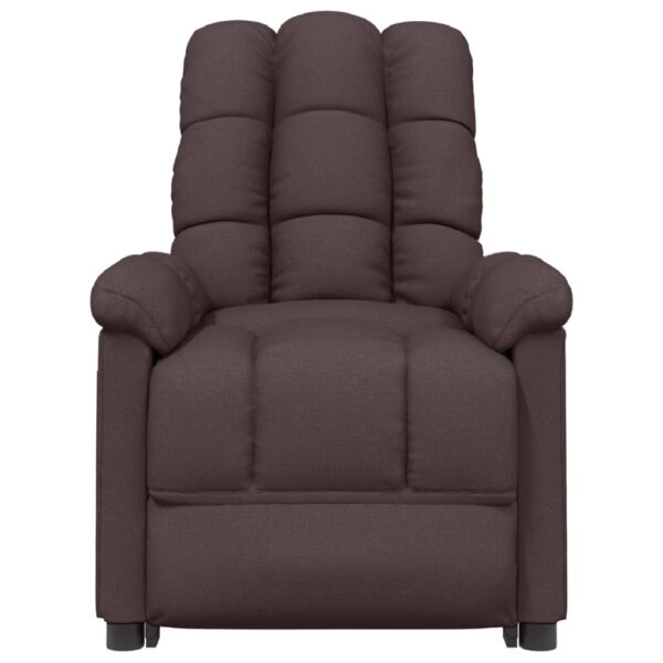 vidaXL Massage Recliner Dark Brown Fabric - Image 3