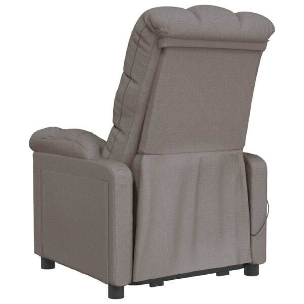 vidaXL Massage Recliner Taupe Fabric - Image 5