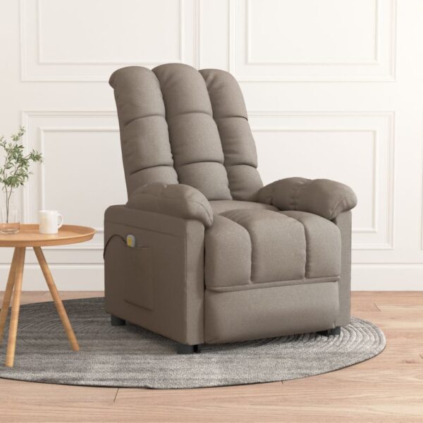 vidaXL Massage Recliner Taupe Fabric