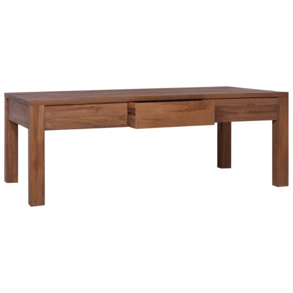 vidaXL Coffee Table 43.3"x23.6"x15.7" Solid Teak Wood - Image 2