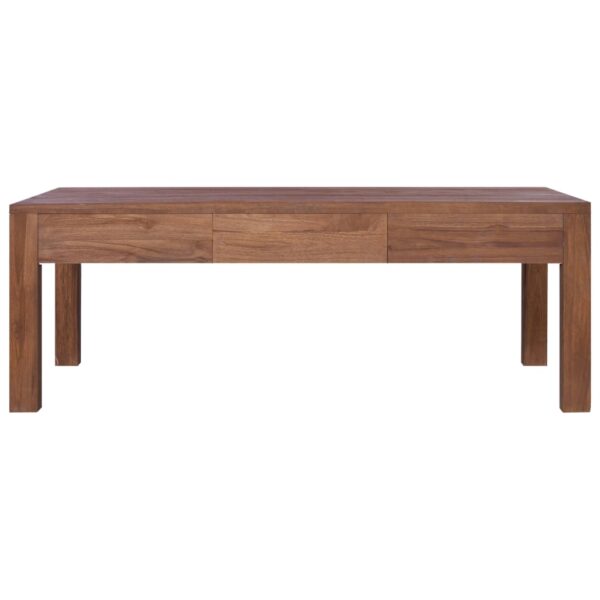 vidaXL Coffee Table 43.3"x23.6"x15.7" Solid Teak Wood - Image 3