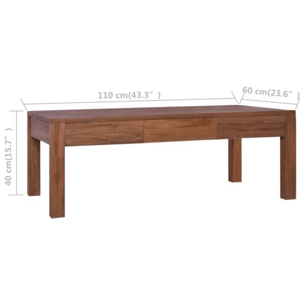 vidaXL Coffee Table 43.3"x23.6"x15.7" Solid Teak Wood - Image 8