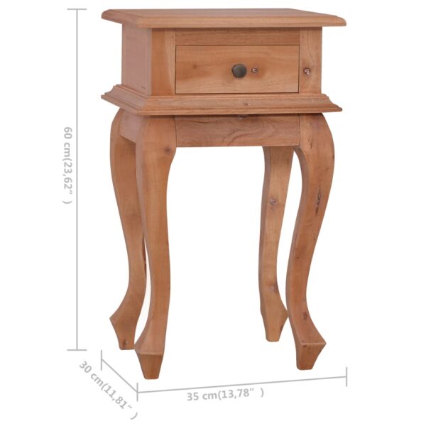 vidaXL Bedside Table 13.8"x11.8"x23.6" Solid Mahogany Wood - Image 8