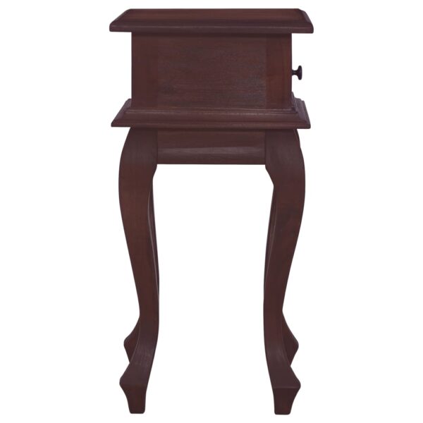 vidaXL Bedside Table Classical Brown 13.8"x11.8"x23.6" Solid Mahogany Wood - Image 3