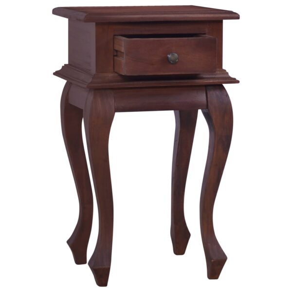 vidaXL Bedside Table Classical Brown 13.8"x11.8"x23.6" Solid Mahogany Wood - Image 4