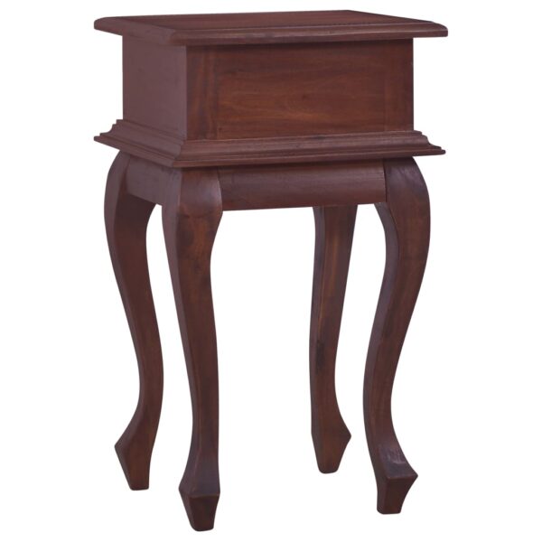 vidaXL Bedside Table Classical Brown 13.8"x11.8"x23.6" Solid Mahogany Wood - Image 5