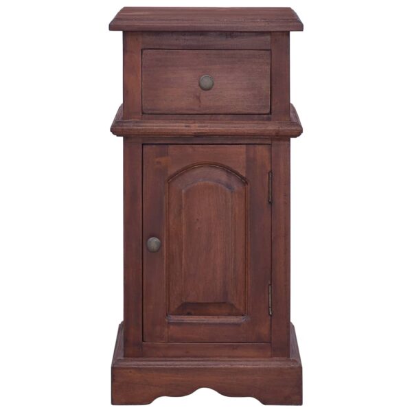 vidaXL Bedside Cabinet Classical Brown Solid Mahogany Wood - Image 2