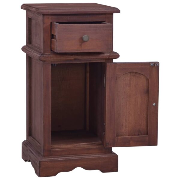 vidaXL Bedside Cabinet Classical Brown Solid Mahogany Wood - Image 3