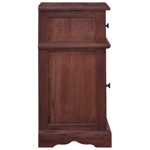 vidaXL Bedside Cabinet Classical Brown Solid Mahogany Wood - Image 4