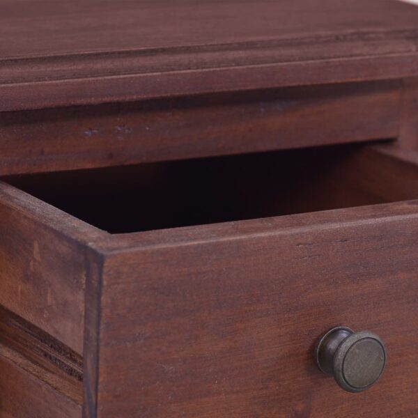 vidaXL Bedside Cabinet Classical Brown Solid Mahogany Wood - Image 7