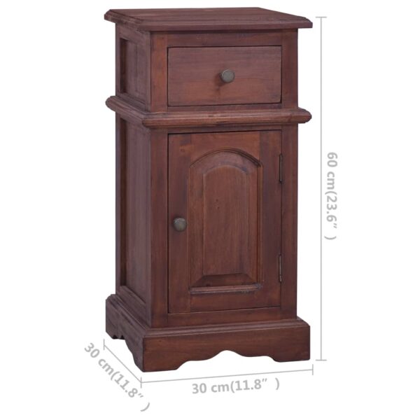 vidaXL Bedside Cabinet Classical Brown Solid Mahogany Wood - Image 8