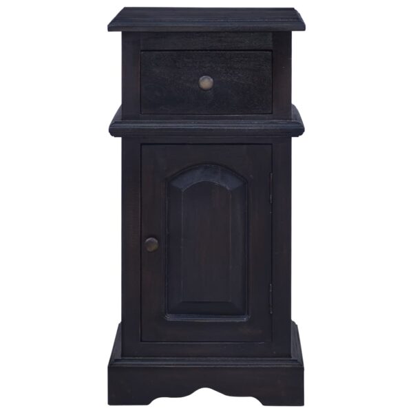 vidaXL Bedside Cabinet Light Black Coffee Solid Mahogany Wood - Image 2