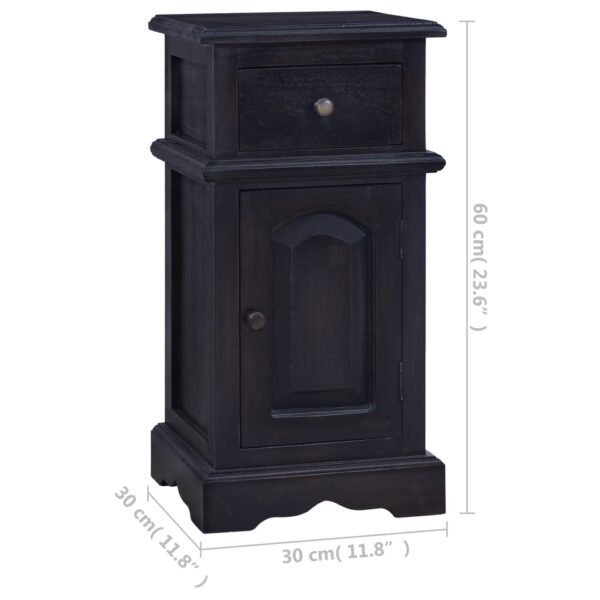 vidaXL Bedside Cabinet Light Black Coffee Solid Mahogany Wood - Image 8