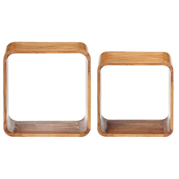 vidaXL Side Tables 2 pcs Solid Acacia Wood Honey Finish - Image 2