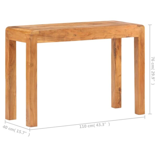 vidaXL Console Table 43.3"x15.7"x29.9" Solid Acacia Wood in Honey Finish - Image 7