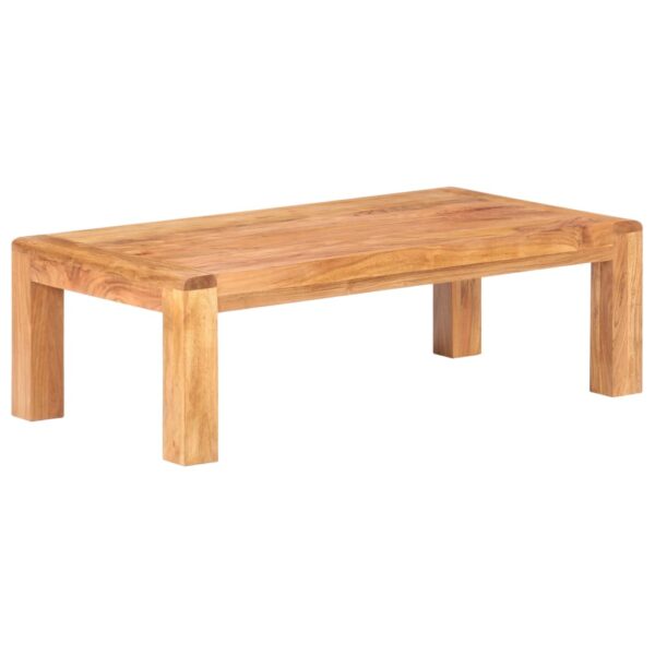 vidaXL Coffee Table 43.3"x23.6"x13.8" Solid Acacia Wood in Honey Finish - Image 7