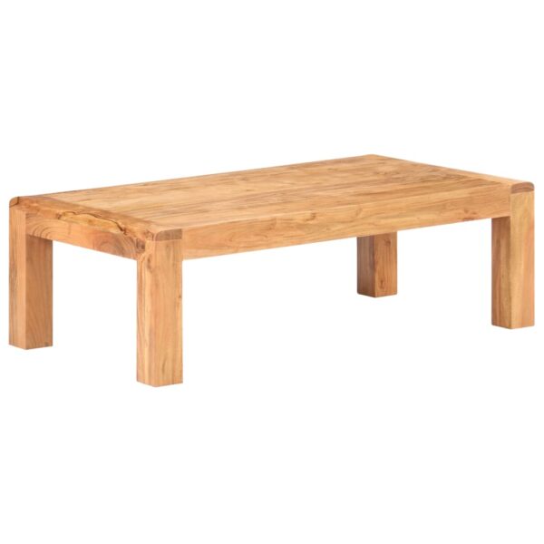 vidaXL Coffee Table 43.3"x23.6"x13.8" Solid Acacia Wood in Honey Finish - Image 10