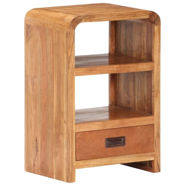 vidaXL Bedside Table 15.7"x11.8"x23.6" Solid Acacia Wood Honey Finish - Image 9