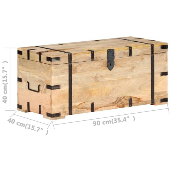 vidaXL Chest 35.4"x15.7"x15.7" Solid Mango Wood - Image 7