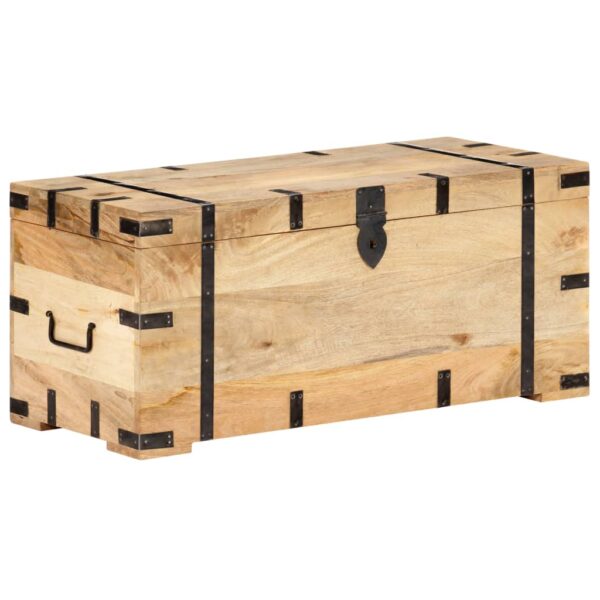 vidaXL Chest 35.4"x15.7"x15.7" Solid Mango Wood - Image 9