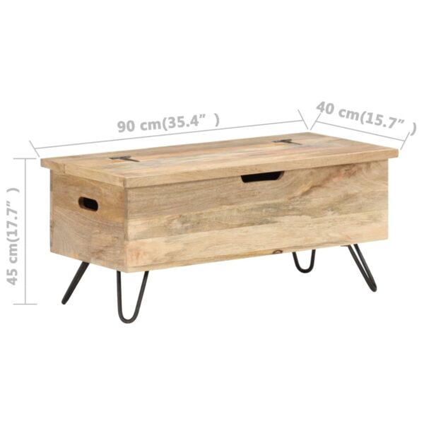 vidaXL Chest 35.4"x15.7"x17.7" Solid Mango Wood - Image 8