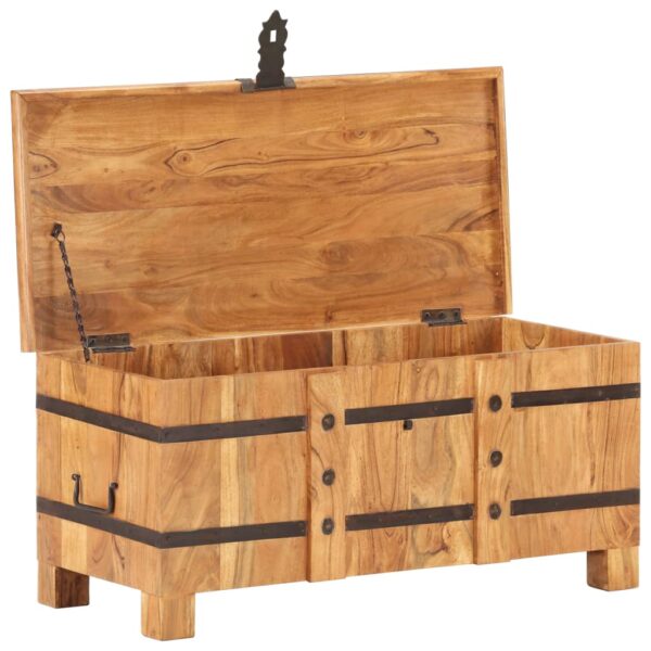 vidaXL Chest 35.4"x15.7"x15.7" Solid Acacia Wood - Image 2