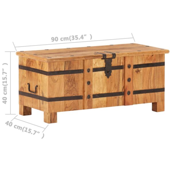 vidaXL Chest 35.4"x15.7"x15.7" Solid Acacia Wood - Image 9