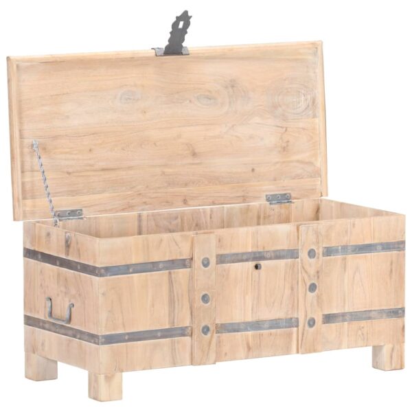 vidaXL Chest 35.4"x15.7"x15.7" Solid Acacia Wood - Image 2