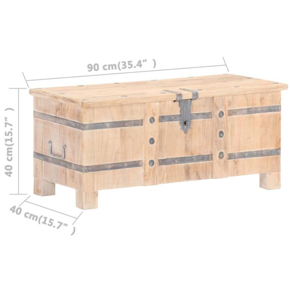 vidaXL Chest 35.4"x15.7"x15.7" Solid Acacia Wood - Image 9