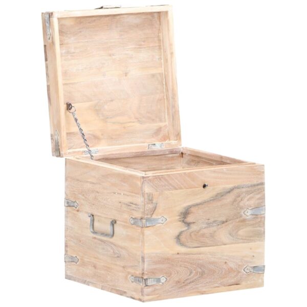 vidaXL Chest 15.7"x15.7"x15.7" Solid Acacia Wood - Image 2