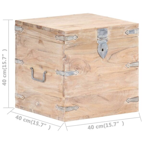 vidaXL Chest 15.7"x15.7"x15.7" Solid Acacia Wood - Image 8